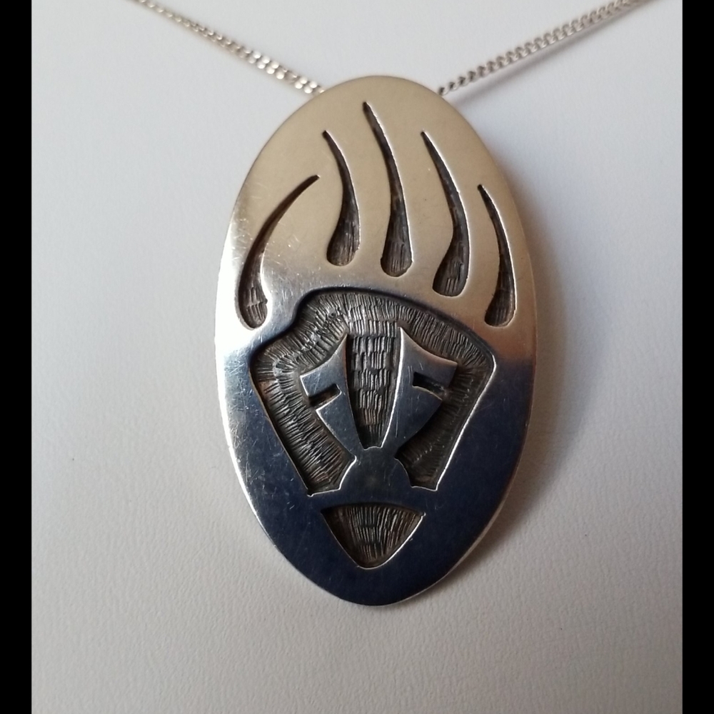 Sterling Bear Claw Pendant